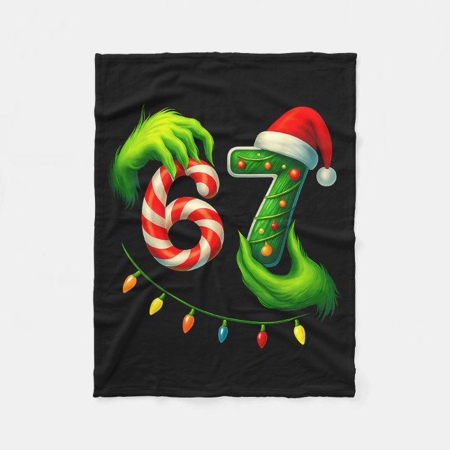 Couverture Polaire Funny Six Seven 67 Meme 6 7 Santa Christmas Brainr (Devant)