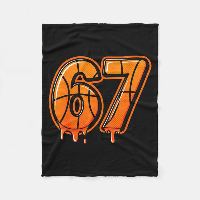 Couverture Polaire Funny Six Seven 67 Meme Gen Alpha 67 Basketball Fo (Devant)