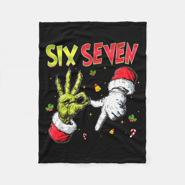 Couverture Polaire Funny Six Seven 67 Meme Monster Santa Christmas Pa (Devant)
