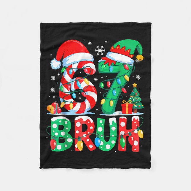 Couverture Polaire Funny Six Seven 6 7 Meme Christmas Family Xmas San (Devant)