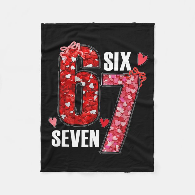 Couverture Polaire Funny Six Seven 6 7 Meme For Men Women Kids Valent (Devant)