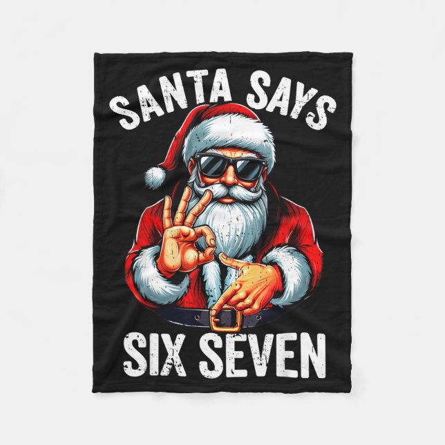 Couverture Polaire Funny Six Seven 6 7 Meme Gen Alpha Slang 6 7 Santa (Devant)