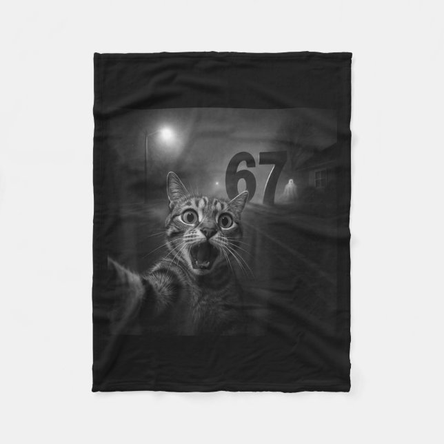 Couverture Polaire Funny Six Seven 6 7 Meme Gen Z Alpha Slang Cat Sel (Devant)