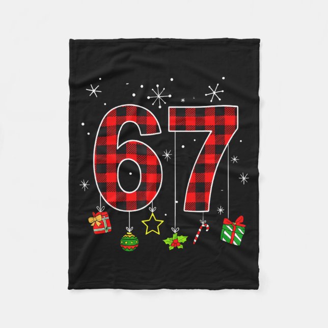 Couverture Polaire Funny Six Seven 6 7 Meme Humor 67 Red Plaid Christ (Devant)