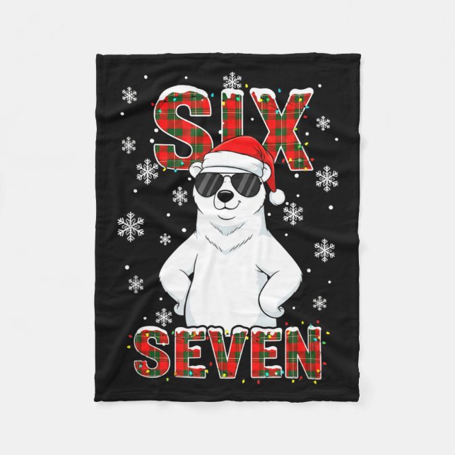 Couverture Polaire Funny Six Seven Lar Bear Christmas 67 Santa Hat Wi (Devant)