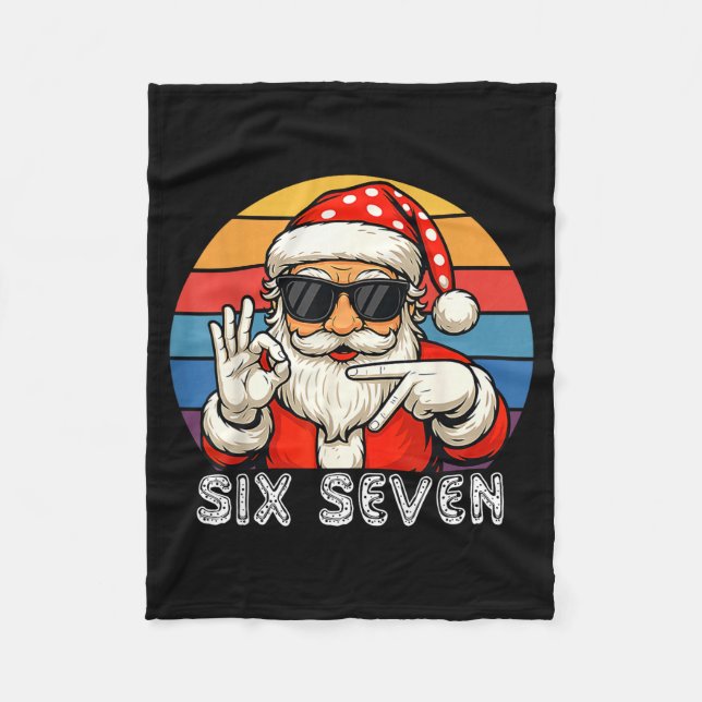 Couverture Polaire Funny Six Seven Meme Christmas Cool Santa Saying 6 (Devant)