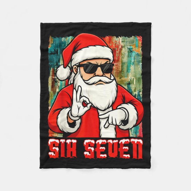 Couverture Polaire Funny Six Seven Meme Christmas Cool Santa Saying 6 (Devant)