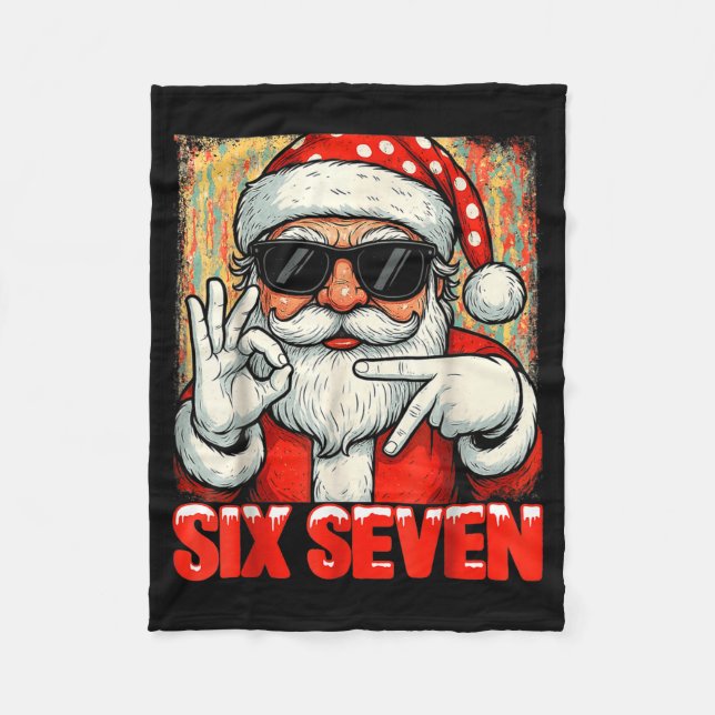 Couverture Polaire Funny Six Seven Meme Christmas Cool Santa Saying 6 (Devant)