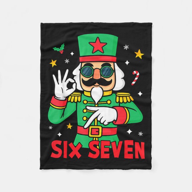 Couverture Polaire Funny Six Seven Meme Christmas Nutcracker Saying 6 (Devant)