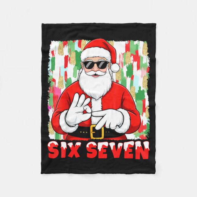 Couverture Polaire Funny Six Seven Meme Christmas Santa Saying 6 7 Bo (Devant)