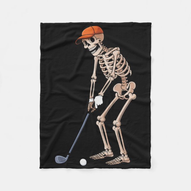 Couverture Polaire Funny Skeleton Golf Player Golfer Men Dad Hallowee (Devant)
