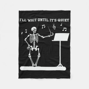 Couverture Polaire Funny Skeleton Music Enseignant Je vais attendre j
