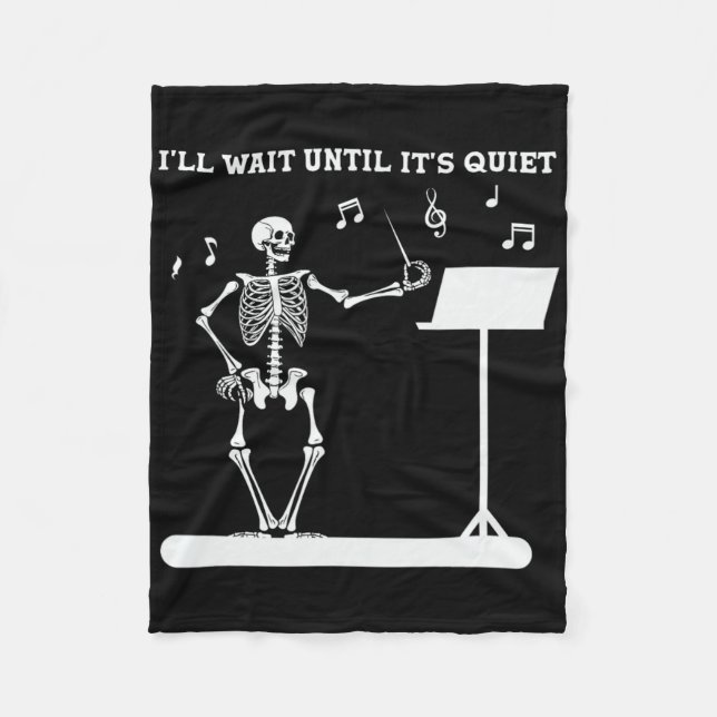 Couverture Polaire Funny Skeleton Music Enseignant Je vais attendre j (Devant)