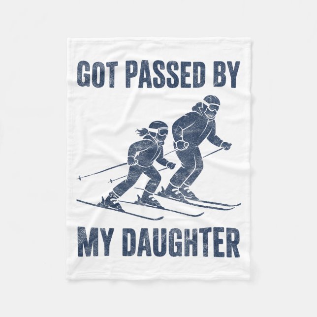 Couverture Polaire Funny Skiing Got Ped By My Daughter Family Ski Tri (Devant)