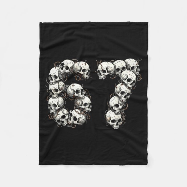 Couverture Polaire Funny Skulls 6 7 Meme Six Seven Love Halloween  (Devant)