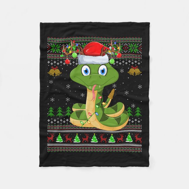 Couverture Polaire Funny Snake Ugly Christmas Sweaters Holiday Santa  (Devant)