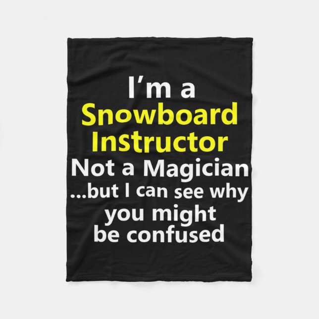 Couverture Polaire Funny Snowboard Instructor Emploi Carrière Snowboa (Devant)