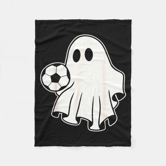 Couverture Polaire Funny Soccer Ghost Playing Soccer Lovers Halloween (Devant)