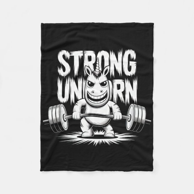 Couverture Polaire Funny Strong Crucifix Lifting Unicorn (Devant)