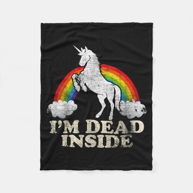 Couverture Polaire Funny Stuff - Unicorn I'm Dead Inside Sarcastic De (Devant)