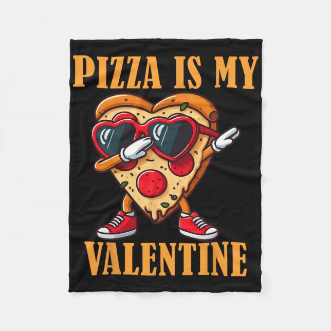 Couverture Polaire Funny Sungles Pizza Slice Dabbing Valentine's Day  (Devant)