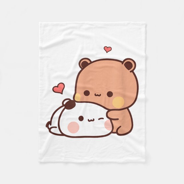 Couverture Polaire Funny Sweet Kawaii Kp Bear Panda Hugging Couple Lo (Devant)