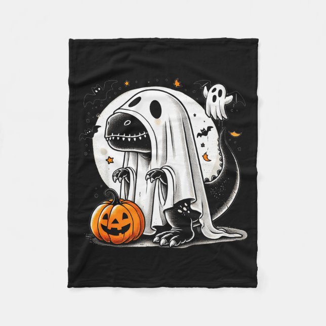 Couverture Polaire Funny T-rex Ghost Dinosaur Halloween Costume Tyran (Devant)