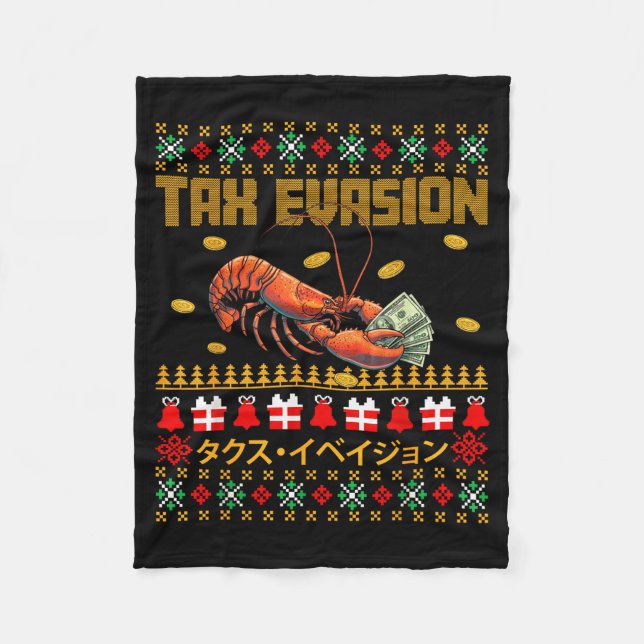 Couverture Polaire Funny Tax Evasion Lobster Money Ugly Christmas Swe (Devant)