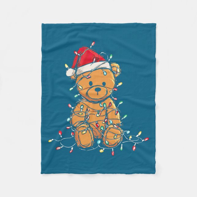 Couverture Polaire Funny Teddy Bear Christmas Graphics Lights Lover L (Devant)