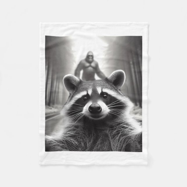 Couverture Polaire Funny Tee Ed Raccoon Selfie Bigfoot Gift Mens Wome (Devant)