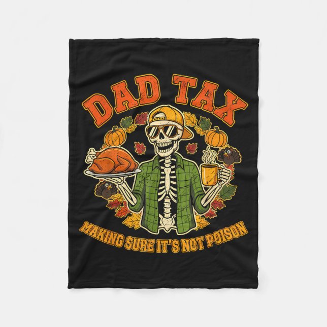 Couverture Polaire Funny Thanksgiving Dad Tax Skeleton Turkey Day Foo (Devant)