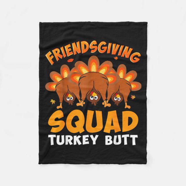 Couverture Polaire Funny Thanksgiving Friendsgiving Squad Turkey Butt (Devant)