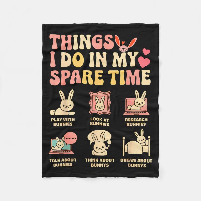 Couverture Polaire Funny Things I Do In My Spare Time Bunny Rabbit Gi (Devant)