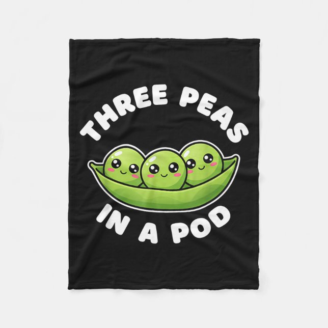 Couverture Polaire Funny Three Peas In A D Cute Kawaii  (Devant)