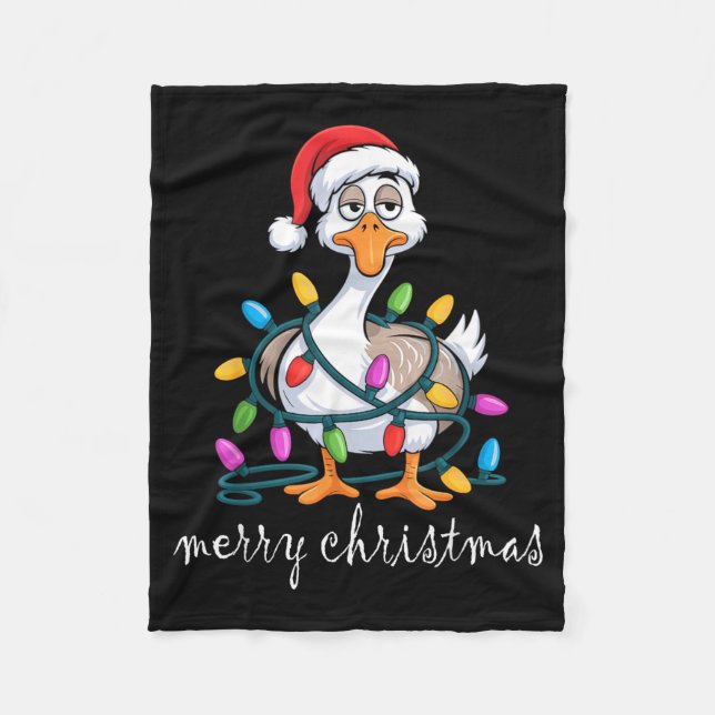 Couverture Polaire Funny Tired Goose Christmas Lights Silly Holiday F (Devant)