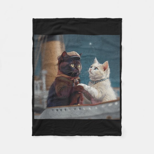 Couverture Polaire Funny Titanic Movie Cat Meme Rms Cruise Ship Men W (Devant)