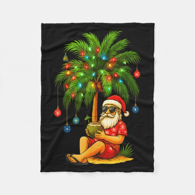 Couverture Polaire Funny Trocal Santa Christmas Tree For Men Women Ki (Devant)