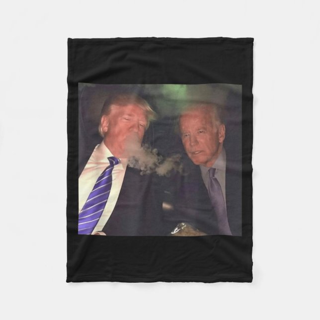 Couverture Polaire Funny Trump And Biden Smoking  (Devant)