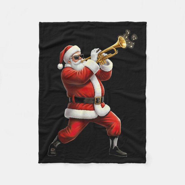Couverture Polaire Funny Trumpet Santa Christmas Graphic Player Trump (Devant)