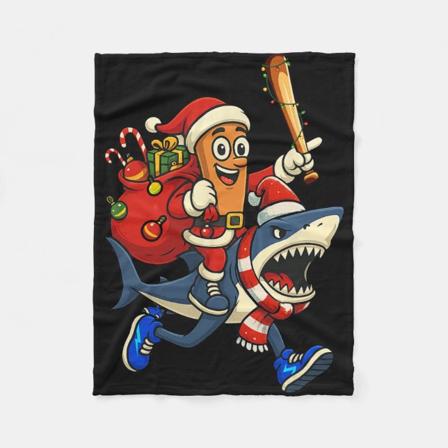 Couverture Polaire Funny Tung Tung Sahur Riding Tralala Xmas Italian  (Devant)