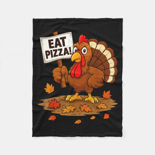 Couverture Polaire Funny Turkey Eat Zza Thanksgiving For Men Women Ki (Devant)