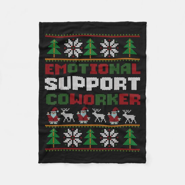 Couverture Polaire Funny Ugly Christmas Sweater Emotional Suprt Cowor (Devant)