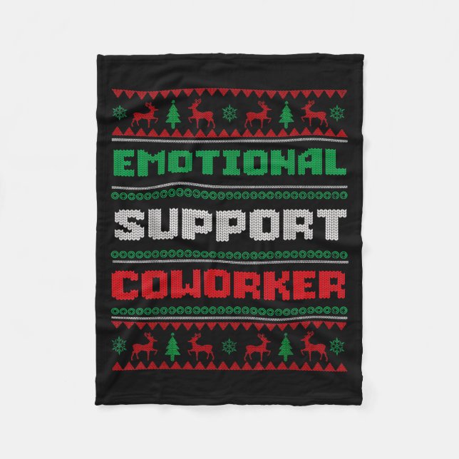 Couverture Polaire Funny Ugly Christmas Sweater Emotional Suprt Cowor (Devant)