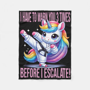 Couverture Polaire Funny Unicorn Arts Martiaux Karate Pour Filles