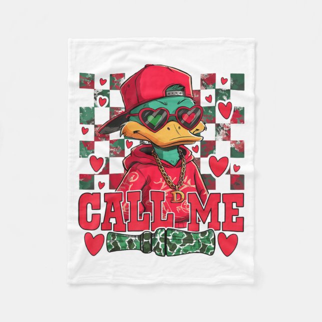 Couverture Polaire Funny Valentine's Day Boy Duck Hunting Call Me Tod (Devant)