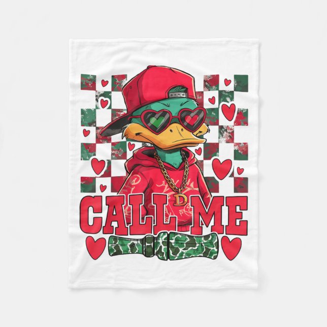 Couverture Polaire Funny Valentine's Day Boy Duck Hunting Call Me Tod (Devant)