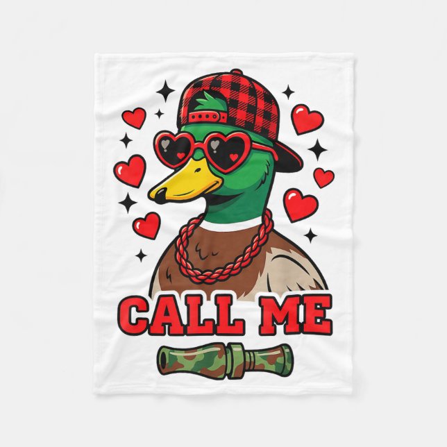 Couverture Polaire Funny Valentines Day Call Me Duck Hunting Men Wome (Devant)