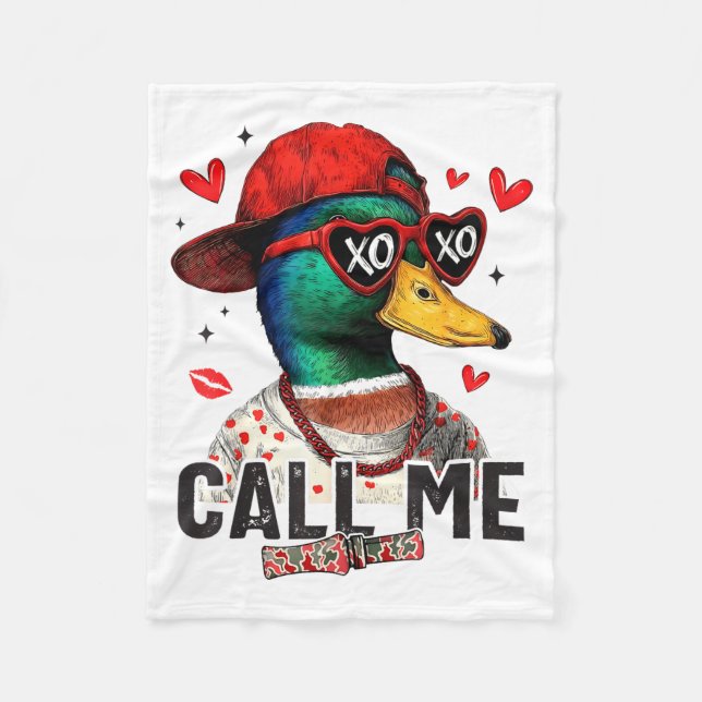 Couverture Polaire Funny Valentines Day Call Me Duck Hunting Men Wome (Devant)