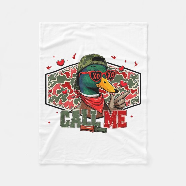 Couverture Polaire Funny Valentines Day Call Me Duck Hunting Men Wome (Devant)