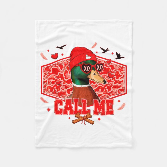 Couverture Polaire Funny Valentines Day Call Me Duck Hunting Men Wome (Devant)
